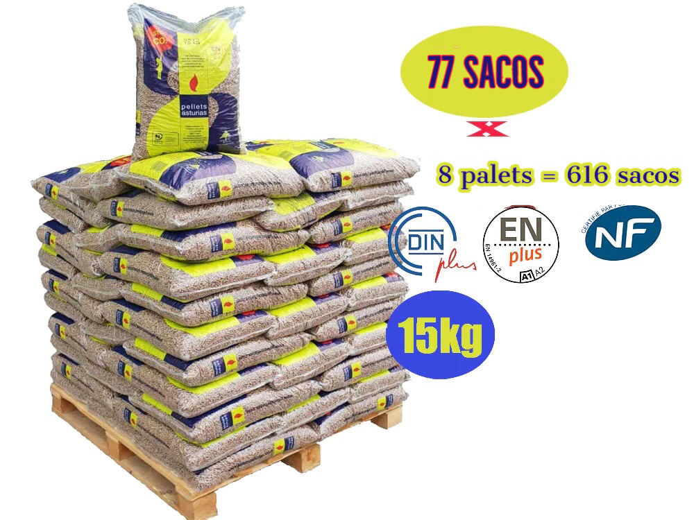 Pellets asturias – 8 Palets de 616 Sacos de 15kg